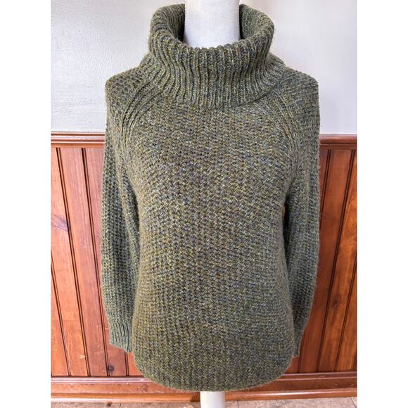 Prana Womens Callisto Sweater Green Wool Alpaca Blend Turtleneck Size Small - Picture 1 of 10